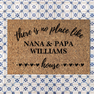 Welcome to Nana & Papa's House Personalized Doormat