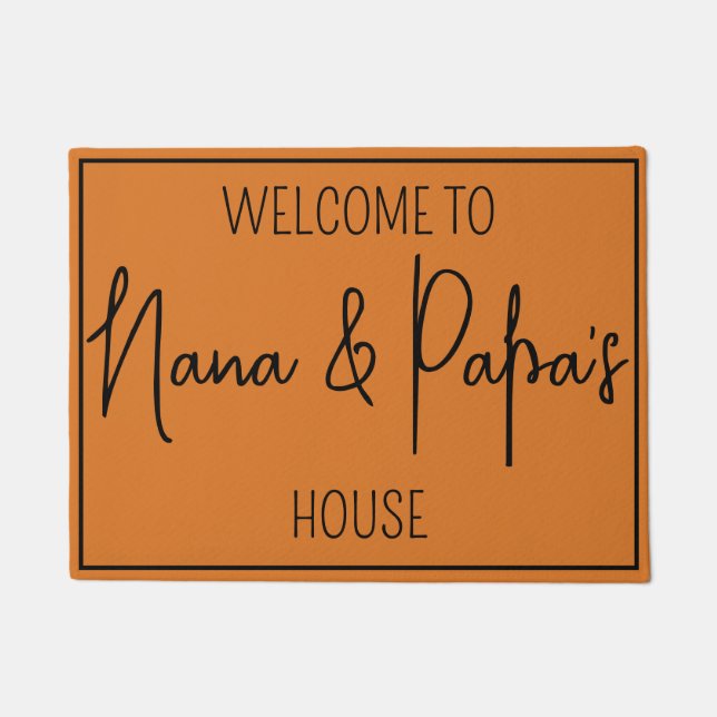 Welcome to Nana & Papa's House,The Grandma Gift Doormat (Front)