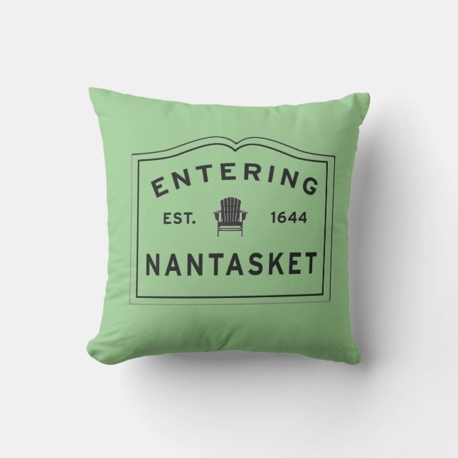 Welcome to Nantasket Outdoor Pillow (Front)