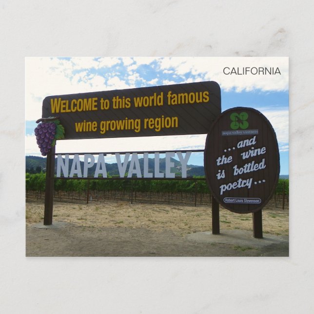 Welcome To Napa Valley Postcard! Postcard (Front)