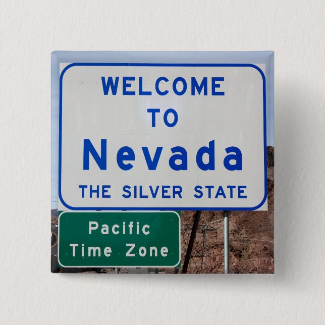 Welcome to Nevada 2 Inch Square Button (Front)