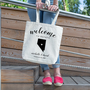 Welcome to Nevada State Silhouette Wedding Tote Bag