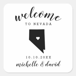 Welcome to Nevada   Wedding custom favour Square Sticker