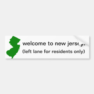 Welcome To New Jersey Bumper Sticker