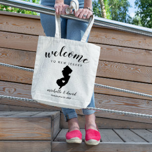 Welcome to New Jersey   State Silhouette Wedding Tote Bag