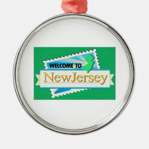 Welcome to New Jersey - USA Road Sign Metal Ornament