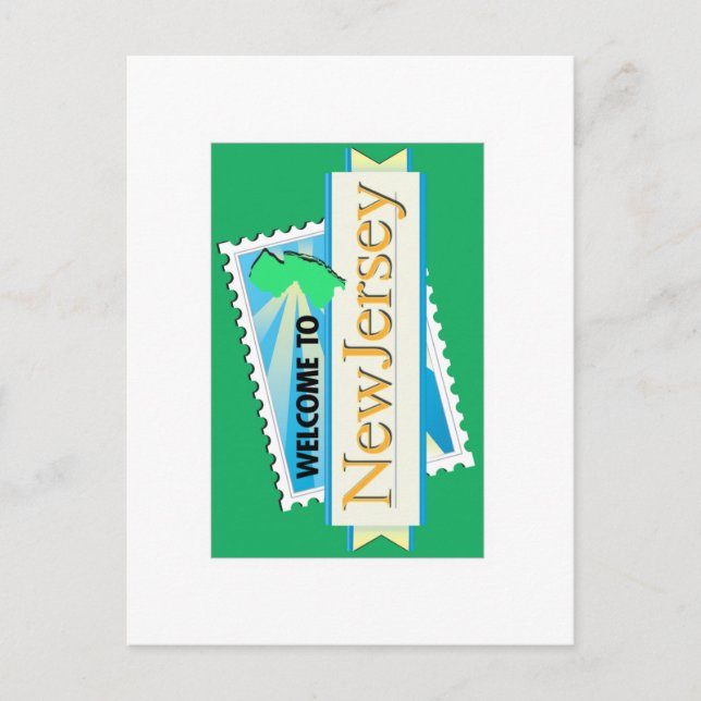 Welcome to New Jersey - USA Road Sign Postcard (Front)