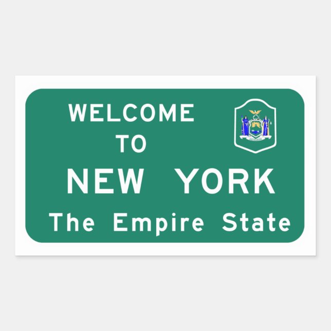 Welcome to New York - USA Road Sign Sticker (Front)