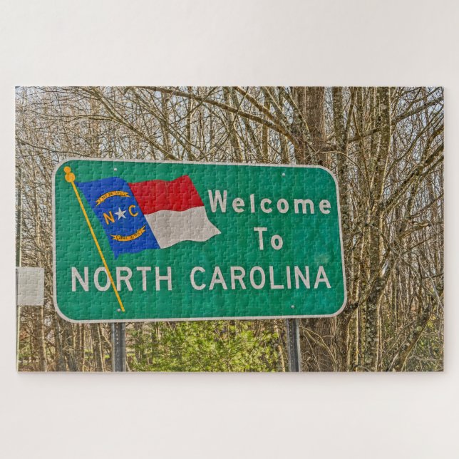 Welcome to North Carolina Sign Jigsaw Puzzle (Horizontal)