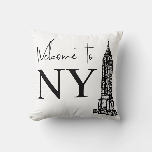 WELCOME TO NY THROW PILLOW (Front)