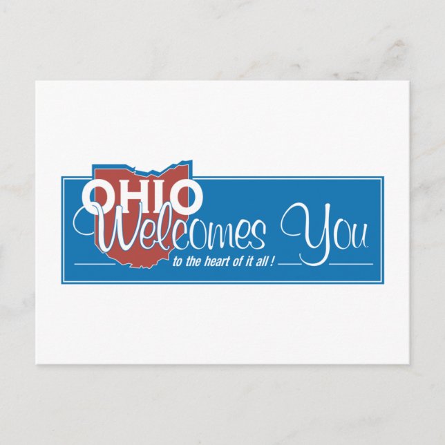 Welcome to Ohio - USA Road Sign Postcard (Front)