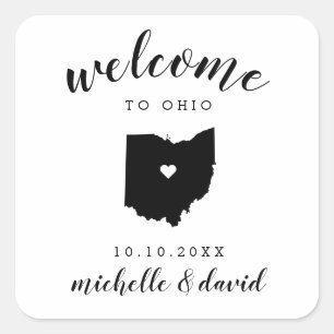 Welcome to Ohio    Wedding custom favour Square Sticker