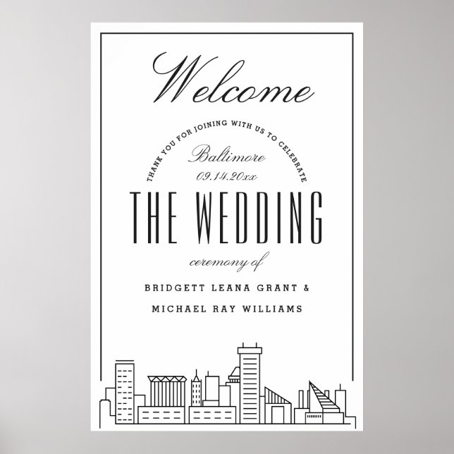 Welcome to Our Baltimore Wedding! Poster (Front)