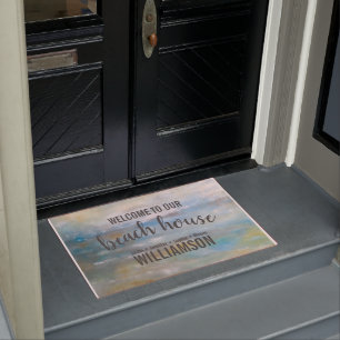 Welcome To Our Beach House Customizable Door Mat