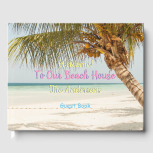 Welcome To Our Beach House, Palm Tree Guest Book