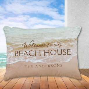 Welcome To Our Beach House Personalized  Accent Pillow