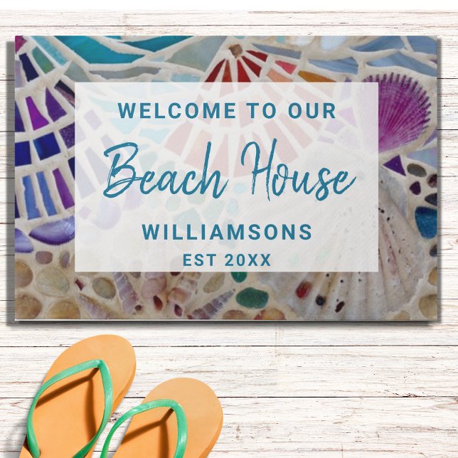 Welcome to Our Beach House Shells Custom Doormat (Creator Uploaded)