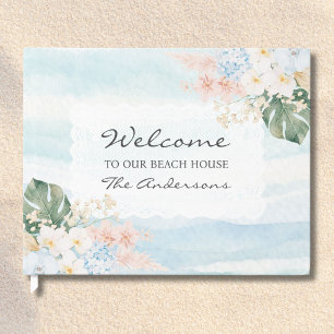 Welcome To Our Beach House Vacation Rental Floral Guest Book
