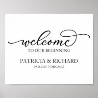 Welcome To Our Beginning Chic Black Script