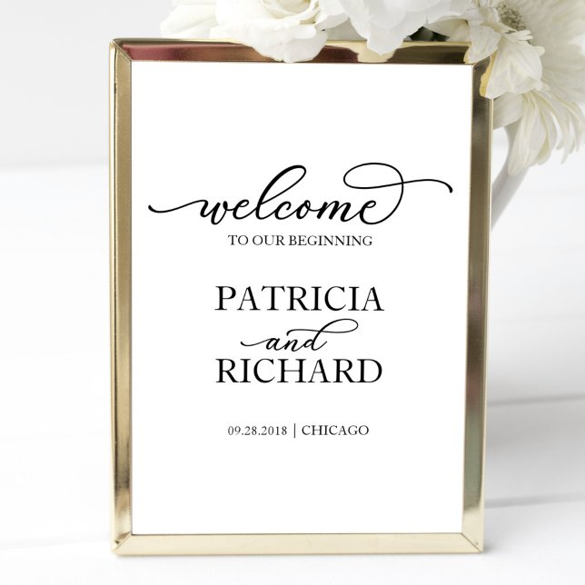 Welcome To Our Beginning | Chic Script Sign (Creator Uploaded)