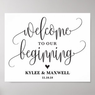 Welcome to Our Beginning Editable Wedding Sign