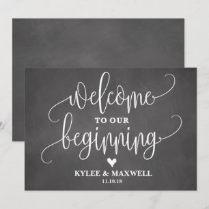 Welcome to Our Beginning Editable Wedding Sign Invitation