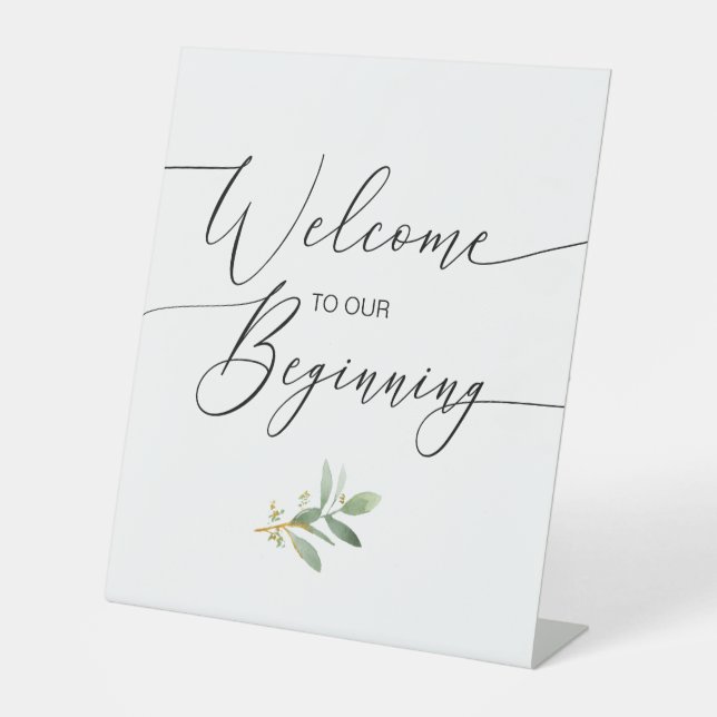 Welcome to our Beginning Watercolor Pedestal Sign (Front)