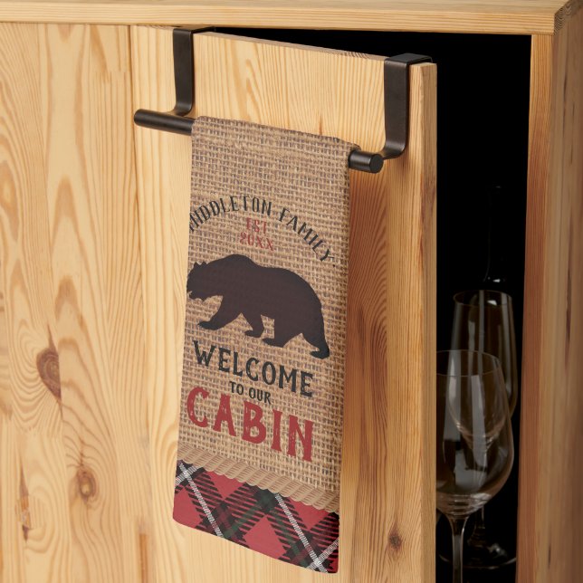 Welcome to our Cabin  Kitchen Towel (Thirds Fold)