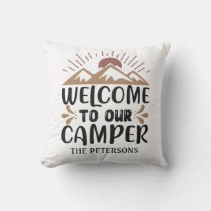 Welcome To Our Camper Personalized Outdoor Pillow