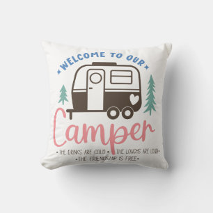 Welcome To Our Camper Throw Pillow