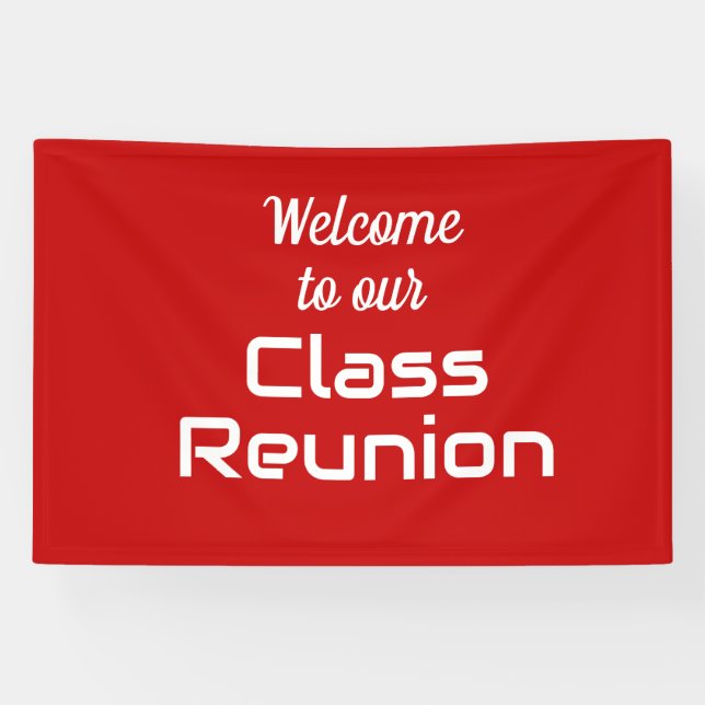 Welcome to our Class Reunion (red and white) Banner (Horizontal)