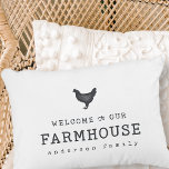 Welcome to our Farmhouse Country Rustic Chicken Accent Pillow<br><div class="desc">Design is composed of Modern Country Rustic with "welcome to our Farmhouse" typography. 

Available here:
http://www.zazzle.com/store/selectpartysupplies</div>