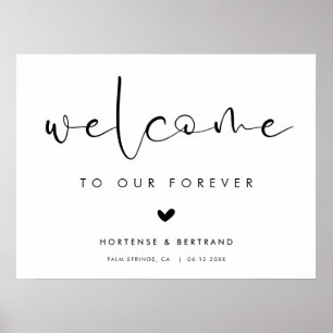 Welcome to our Forever Elegant Wedding  Poster