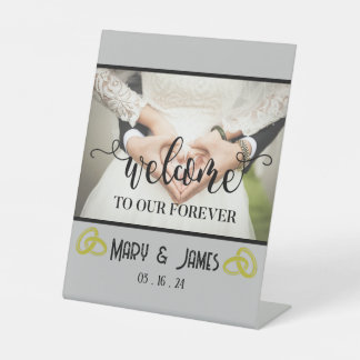 Welcome to Our Forever Photograph Custom Wedding Pedestal Sign
