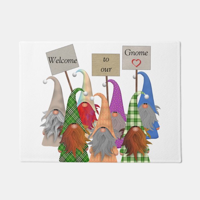 Welcome to Our Gnome Door Mat (Front)