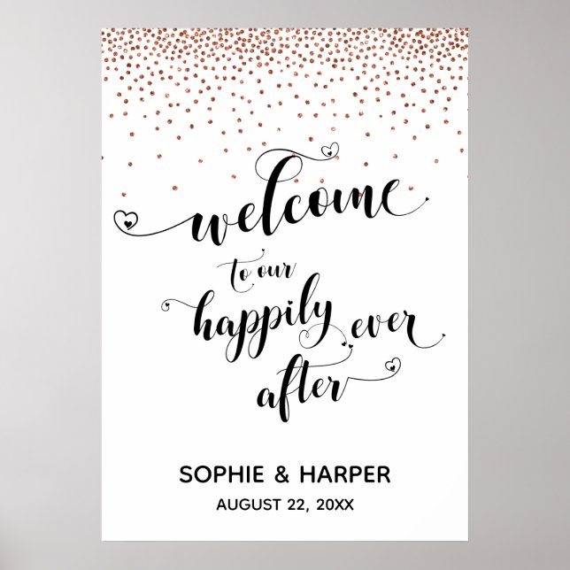 Welcome to Our Happily Ever After Copper Sign (Front)