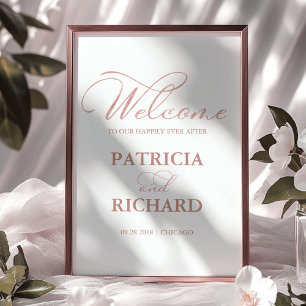 Welcome To Our Happily Ever After Elegant Sign