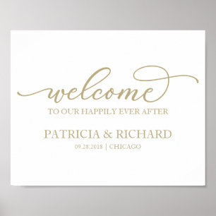 Welcome to our Happily Ever After Gold Script Poster