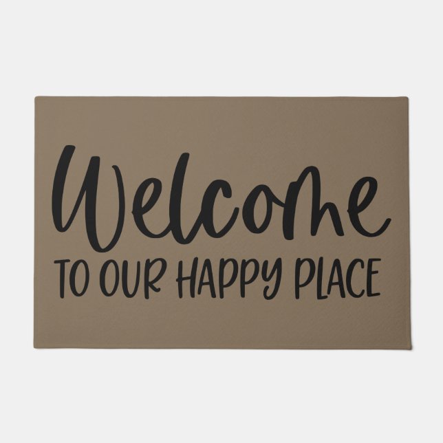 Welcome To Our Happy Place Doormat (Front)