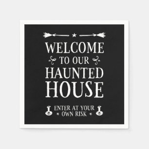 Welcome To Our Haunted House Napkin