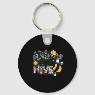 Welcome To Our Hive Garden Flower Florist Planting Keychain