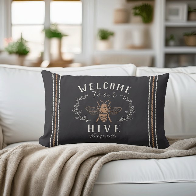 Welcome to Our Hive Personalized Lumbar Pillow (Creator Uploaded)