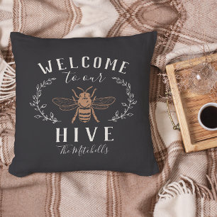 Welcome to Our Hive Personalized Throw Pillow