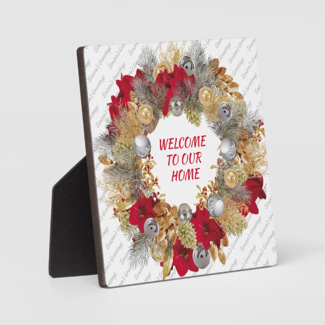 WELCOME TO OUR HOME | Christmas Plaque (Front)