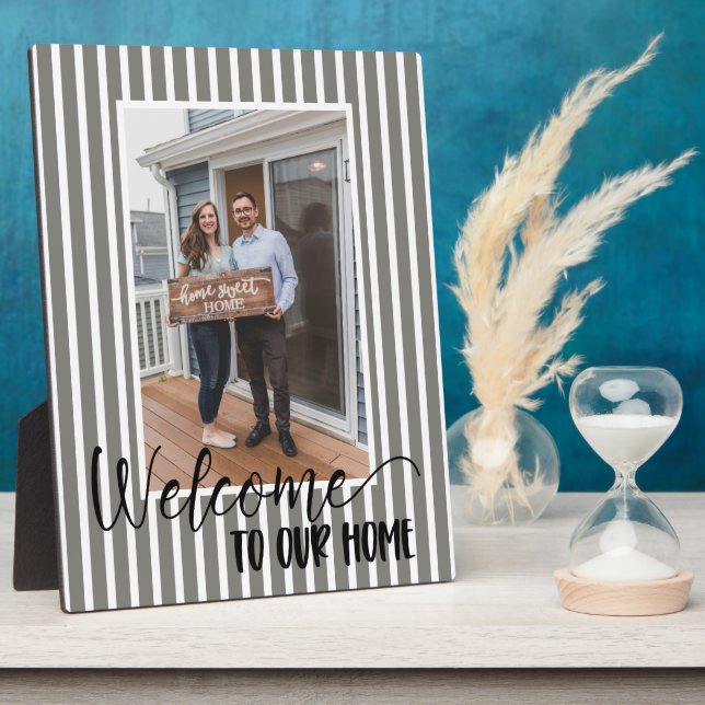 Welcome to Our Home Decorative Photo Easel Plaque (Side)