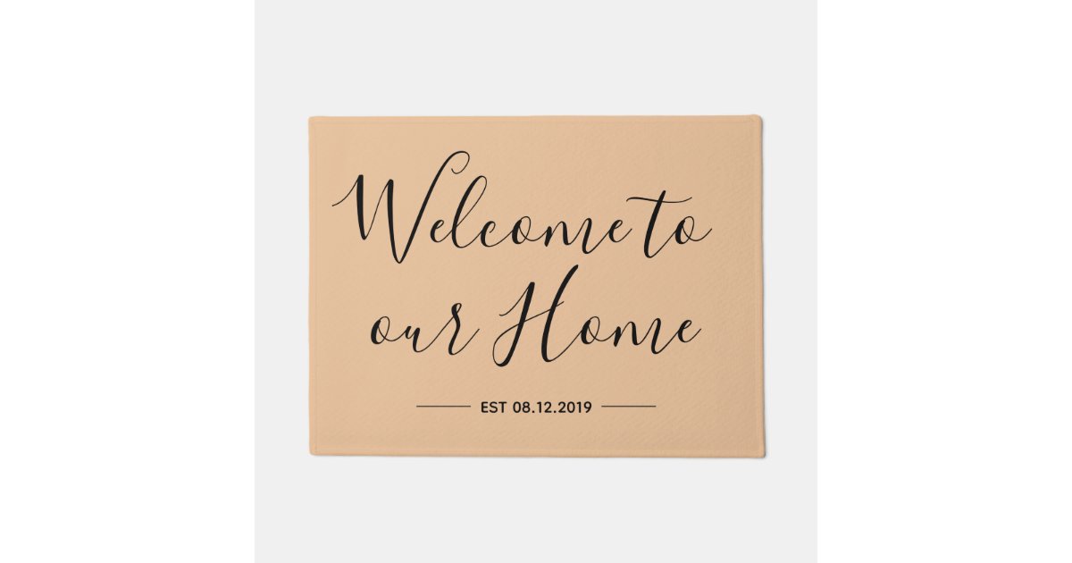Welcome To Our Home Door Mat Farmhouse Doormat Zazzle Ca