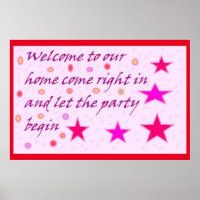 Welcome to our home message for celebrations