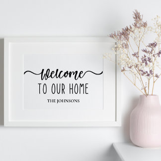 Welcome To Our Home Personalized Family Poster
