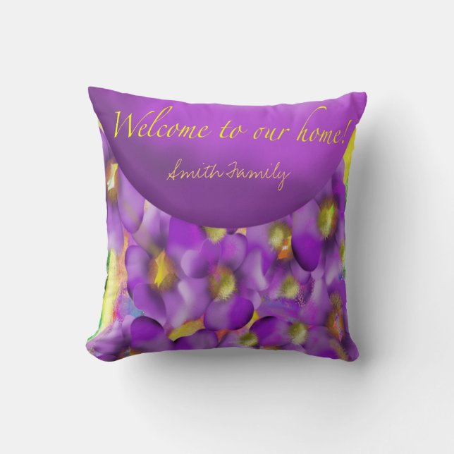 Welcome To Our Home Personalized Throw Pillow (Front)