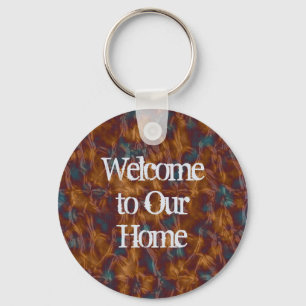 Welcome to Our Home Vacation Rental Guest Key Keychain